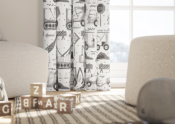 Tinker Town, Black And White - Made to Measure Curtains - Image 5